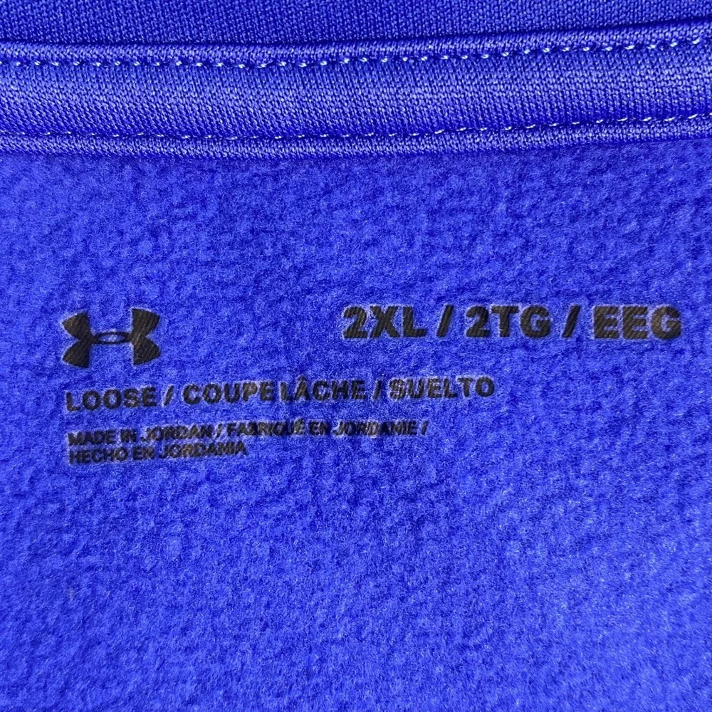 Under Armour Mens Blue Hoodie Sweatshirt‎ Loose Fit 2XL Athletic Performance - Picture 3 of 9